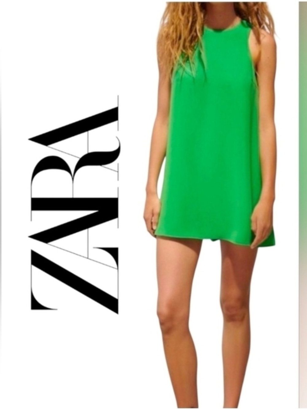 Zara Women's Size XL Sleeveless Green Romper Like New